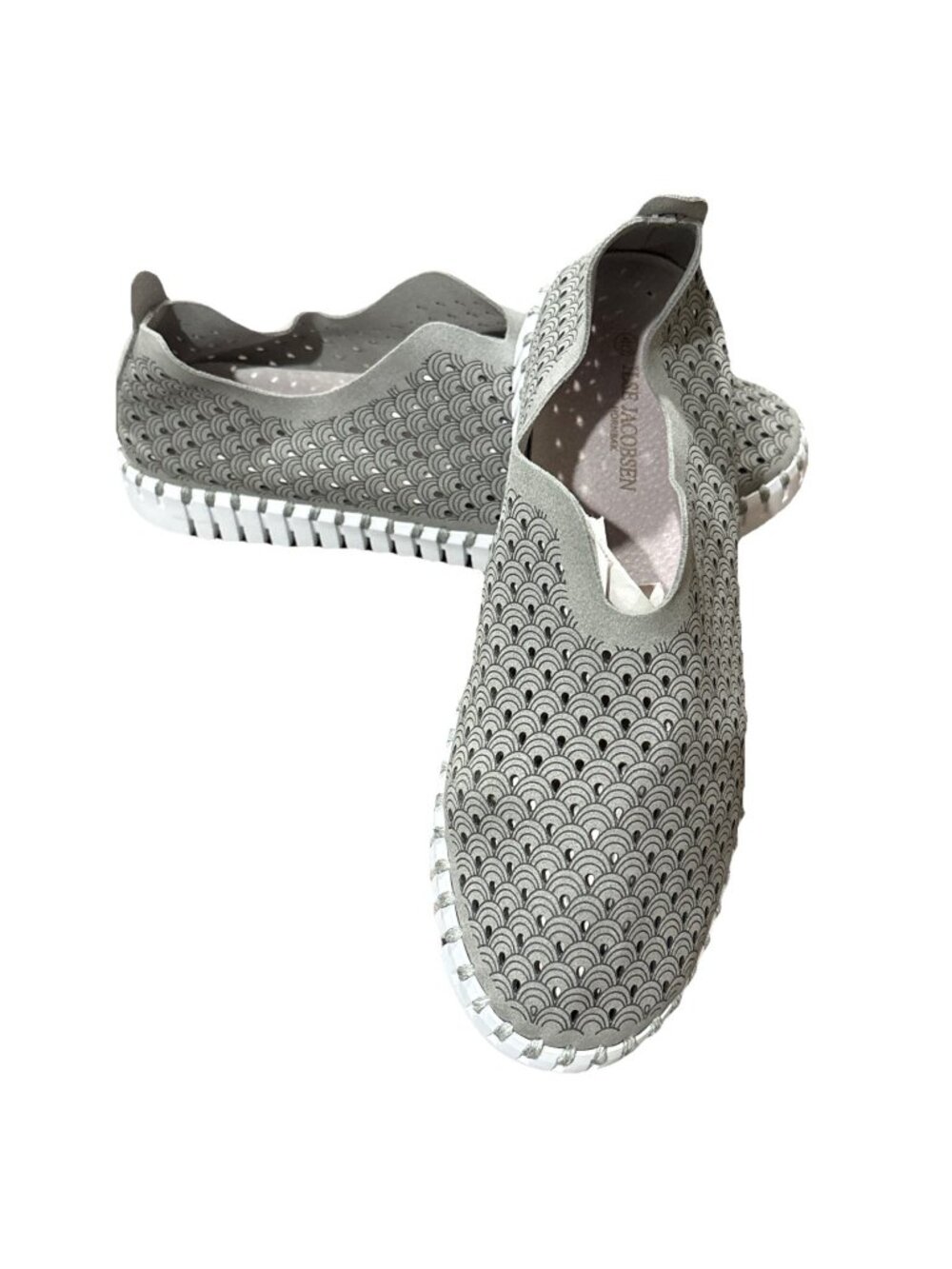 ILSE JACOBSEN HORNBAEK Tulip Gray White Platform Slip On Low Top Shoe Size 9-9.5
